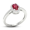 Thumbnail Image 3 of Lab-Created Ruby & White Lab-Created Sapphire Ring Sterling Silver