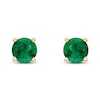 Thumbnail Image 2 of Certified Emerald Stud Earrings 14K Yellow Gold