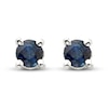 Thumbnail Image 1 of Certified Blue Sapphire Stud Earrings 14K White Gold