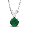 Thumbnail Image 1 of Certified Emerald Necklace 14K White Gold 18&quot;