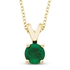 Certified Emerald Necklace 14K Yellow Gold 18"