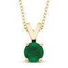 Thumbnail Image 0 of Certified Emerald Necklace 14K Yellow Gold 18"