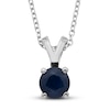 Thumbnail Image 0 of Certified Blue Sapphire Necklace 14K White Gold 18"