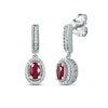 Thumbnail Image 0 of Lab-Created Ruby & White Lab-Created Sapphire Dangle Earrings Sterling Silver