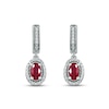 Thumbnail Image 1 of Lab-Created Ruby & White Lab-Created Sapphire Dangle Earrings Sterling Silver