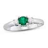 Thumbnail Image 1 of Certified Emerald & Diamond Ring 1/8 ct tw 14K White Gold