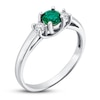 Thumbnail Image 2 of Certified Emerald & Diamond Ring 1/8 ct tw 14K White Gold