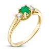 Certified Emerald & Diamond Ring 1/8 ct tw 14K Yellow Gold
