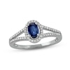 Thumbnail Image 0 of Blue Sapphire & Diamond Ring 1/6 ct tw 10K White Gold