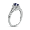 Thumbnail Image 1 of Blue Sapphire & Diamond Ring 1/6 ct tw 10K White Gold