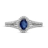 Thumbnail Image 2 of Blue Sapphire & Diamond Ring 1/6 ct tw 10K White Gold