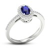 Thumbnail Image 3 of Blue Sapphire & Diamond Ring 1/5 ct tw 10K White Gold