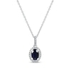 Thumbnail Image 0 of Blue Sapphire & Diamond Necklace 1/15 ct tw 10K White Gold 18"