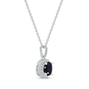 Thumbnail Image 1 of Blue Sapphire & Diamond Necklace 1/15 ct tw 10K White Gold 18"