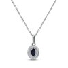 Thumbnail Image 2 of Blue Sapphire & Diamond Necklace 1/15 ct tw 10K White Gold 18"