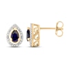 Blue Sapphire & Diamond Earrings 1/15 ct tw 10K Yellow Gold