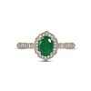 Thumbnail Image 2 of Emerald & Diamond Ring 1/6 ct tw 10K Yellow Gold