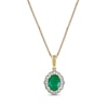 Thumbnail Image 0 of Emerald & Diamond Necklace 1/20 ct tw 10 Yellow Gold 18"
