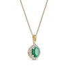 Thumbnail Image 1 of Emerald & Diamond Necklace 1/20 ct tw 10 Yellow Gold 18"