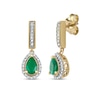Thumbnail Image 0 of Emerald & Diamond Earrings 1/10 ct tw 10K Yellow Gold