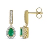 Thumbnail Image 2 of Emerald & Diamond Earrings 1/10 ct tw 10K Yellow Gold