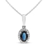 Thumbnail Image 1 of Blue Sapphire & Diamond Necklace 1/10 ct tw 10K White Gold 18&quot;