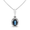 Thumbnail Image 0 of Blue Sapphire & Diamond Necklace 1/10 ct tw 10K White Gold 18"