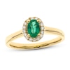 Thumbnail Image 0 of Emerald & Diamond Ring 1/8 ct tw 10K Yellow Gold