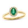 Thumbnail Image 1 of Emerald & Diamond Ring 1/8 ct tw 10K Yellow Gold