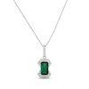 Thumbnail Image 1 of Lab-Created Emerald & White Lab-Created Sapphire Necklace Sterling Silver 18&quot;