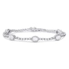 Thumbnail Image 0 of White Lab-Created Sapphire Fashion Bracelet Sterling Silver 7.5"