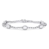 Thumbnail Image 1 of White Lab-Created Sapphire Fashion Bracelet Sterling Silver 7.5"
