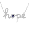 Thumbnail Image 0 of Blue & White Lab-Created Sapphire "Hope" Necklace Sterling Silver 18"