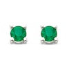 Thumbnail Image 1 of Certified Emerald Stud Earrings 14K White Gold