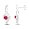 Thumbnail Image 2 of Lab-Created Ruby & Diamond Earrings 1/20 ct tw 10K White Gold