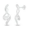 Thumbnail Image 1 of White Lab-Created Sapphire & Diamond Earrings 1/20 ct tw 10K White Gold