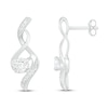 Thumbnail Image 2 of White Lab-Created Sapphire & Diamond Earrings 1/20 ct tw 10K White Gold
