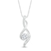 Thumbnail Image 0 of White Lab-Created Sapphire & Diamond Necklace 10K White Gold 18"