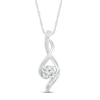 Thumbnail Image 1 of White Lab-Created Sapphire & Diamond Necklace 10K White Gold 18&quot;