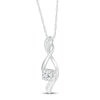 Thumbnail Image 1 of White Lab-Created Sapphire & Diamond Necklace 10K White Gold 18"