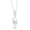 Thumbnail Image 2 of White Lab-Created Sapphire & Diamond Necklace 10K White Gold 18&quot;