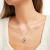 Thumbnail Image 3 of Blue Lab-Created Sapphire & Diamond Heart Necklace Sterling Silver 18&quot;