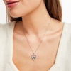 Thumbnail Image 3 of Lab-Created Emerald & Diamond Heart Necklace Sterling Silver 18&quot;