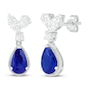Thumbnail Image 1 of Blue & White Lab-Created Sapphire Earrings Sterling Silver
