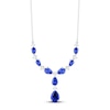 Thumbnail Image 1 of Blue & White Lab-Created Sapphire Necklace Sterling Silver
