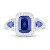 Thumbnail Image 2 of Blue & White Lab-Created Sapphire Ring Sterling Silver