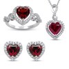 Lab-Created Ruby/White Lab-Created Sapphire Boxed Set Sterling Silver