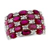Thumbnail Image 0 of Lab-Created Ruby & White Lab-Created Sapphire Ring Sterling Silver