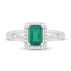Thumbnail Image 1 of Lab-Created Emerald & Diamond Ring 1/15 ct tw 10K White Gold