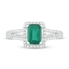 Thumbnail Image 2 of Lab-Created Emerald & Diamond Ring 1/15 ct tw 10K White Gold